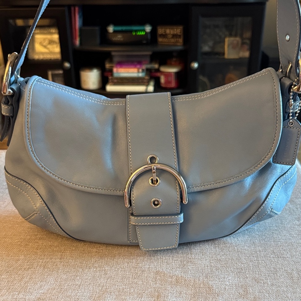 Coach Rare Light Blue SoHo Leather Shoulder Bag